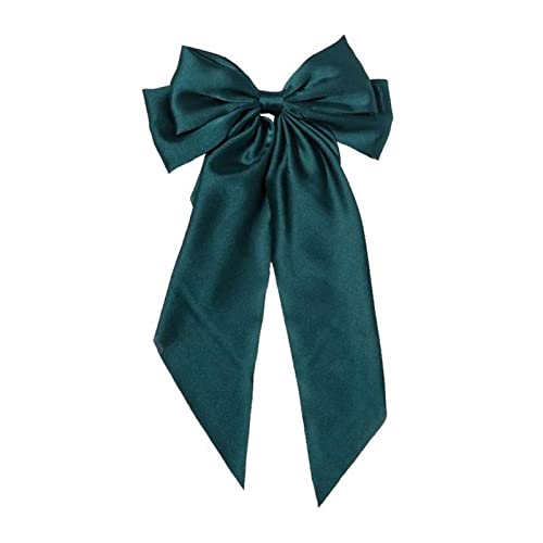 Qixiu Haarspange Bowknot Haarnadel Vintage Mode Band Haarspange Satin Frauen Schleife Stirnband Schweißvorhang Schiene (Green, One Size) von Qixiu