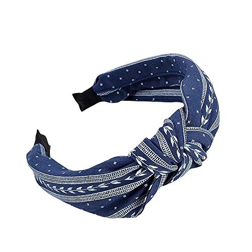 Qixiu Modebogen Knoten Haarband Frauen Haarkopfbügel einfache Süße Mädchen Haarreif Heimatstolz Stirnband (Navy, One Size) von Qixiu