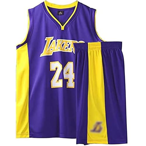 Basketball Kinder Trikot 2 Stücke,Mode Basketball Kleidung Kinder,Jungen Basketball Trikot Kinder,Basketball Kinder Kleidung Jungs,Basketball Jersey,Basketball Weste Kinder(Lila , S, für 3-4 Jahre) von Qkydky