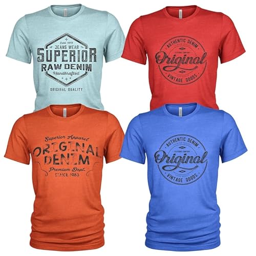 4er-Pack lässiges Herren-T-Shirt-Set mit O-Ausschnitt von Quarter Mile Clothing