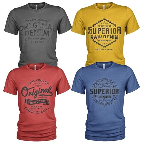 4er-Pack lässiges Herren-T-Shirt-Set mit O-Ausschnitt von Quarter Mile Clothing