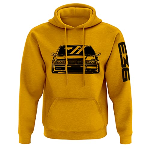 Quarter Mile Clothing E36 M3 Grunge Herren Kapuzenpullover #3877 (Gold, M) von Quarter Mile Clothing