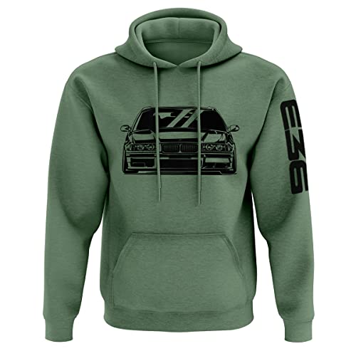 Quarter Mile Clothing E36 M3 Grunge Herren Kapuzenpullover #3877 (Militargrün, S) von Quarter Mile Clothing