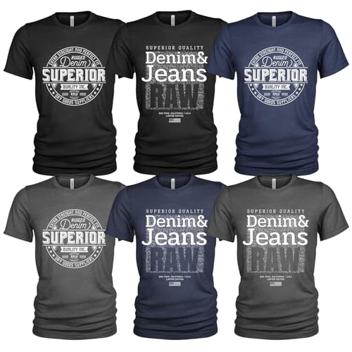 Superior Raw Denim 6er Pack T-Shirt für Herren von Quarter Mile Clothing