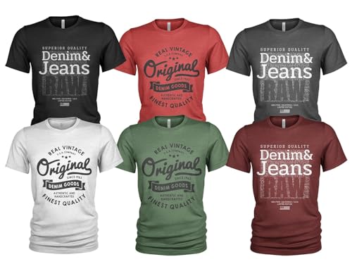 Superior Raw Denim 6er Pack T-Shirt für Herren von Quarter Mile Clothing