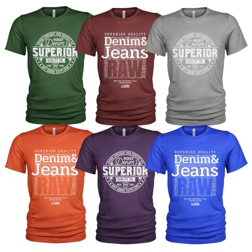 Superior Raw Denim 6er Pack T-Shirt für Herren von Quarter Mile Clothing