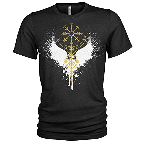 Wikinger T-Shirt Nordischer Gott Odin | Runen | Walküre | Ragnarök | Walhalla | Midgard | T Shirt der Nordischen Mythologie (S, Vikings #16) von Quarter Mile Clothing