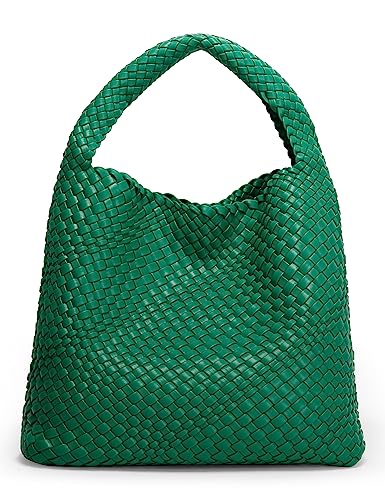 Queenoris Mode gewebte Geldbörse für Frauen Top-Griff Umhängetasche Weiche Sommer Hobo Tragetasche, Grün (Forest Green) von Queenoris