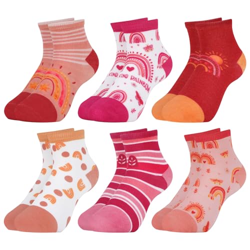 Queenshin 6 Paar Schulkind Socken Sneaker Kinder Mädchen Viele Lustige Designs Regenbogen Kurze Baumwolle Socken Einschulung Geschenke Weich und Atmungsaktive Queenshin 6 Paar Schulkind Socken Sneaker Kinder Mädchen Viele Lustige Designs Regenbogen Kurze Baumwolle Socken Einschulung Geschenke Weich und Atmungsaktive von Queenshin