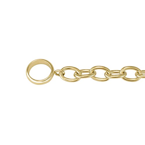 Quiges Damen Ankerkette Gold Edelstahl 50cm ohne Gliederring Öffnung und Anhänger von Quiges