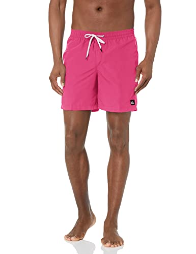 Quiksilver Herren Badehose Volley elastischer Taille Boardshorts, Karmesinrot/Rosa, Large von Quiksilver