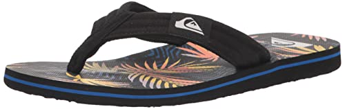 Quiksilver Men's Molokai Layback II 3 Point Flip Flop Sandal, Black/Blue/Pink, 6 von Quiksilver