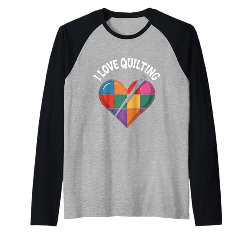 I Love Quilting Stricknadel mit Herzmuster Raglan I Love Quilting Stricknadel mit Herzmuster Raglan von Quilting Passion Heart Sewing Art