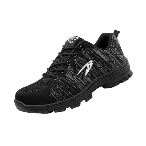 Anti-Perforations Luftdurchlässige Schuhe,für Männer und Frauen Atmungsaktive Leichte Pannensichere Work Construction Sneakers,Black▁46 von Quiteyan