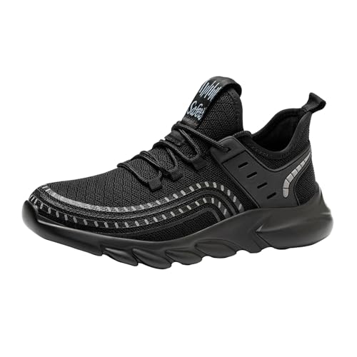 Quiteyan Arbeitsschuhe Herren Damen Sicherheitsschuhe,Bequeme Sicherheitsarbeitsschuhe Atmungsaktive Arbeitsschutzschuhe Construction Warehouse,Black,42 von Quiteyan