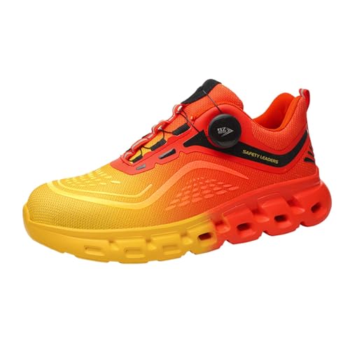 Quiteyan Atmungsaktiv Leicht Sportlich Schutzschuhe,Arbeitsschuhe Mit Stahlkappe Sportlich Leichtgewicht Breathable rutschfeste Schutzschuhee Unisex,red▁41 von Quiteyan