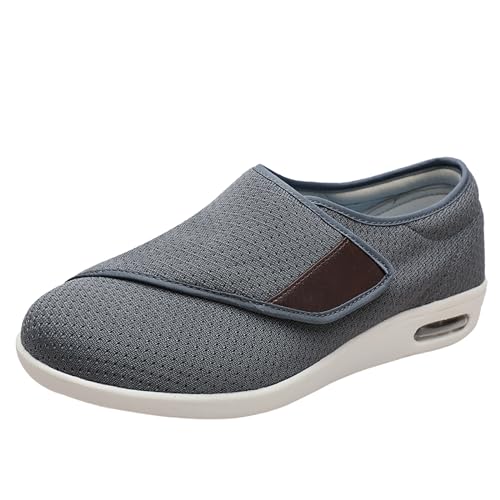 Quiteyan Diabetiker-Schuhe Schuhe Herren Diabetiker,Offene Zehenpantoffeln Verstellbare Atmungsaktive ，Schuhe für Ödeme Arthritis Bequeme,Grey,38 von Quiteyan