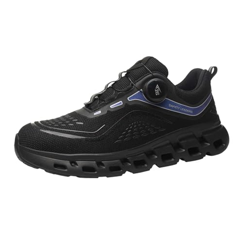 Quiteyan Herren Damen Sicherheitsschuhe,Arbeitsschuhe Leicht Atmungsaktiv Sportlich Schutzschuhe mit Stahlkappen Sicherheitsschuhe Sneaker,Black 2▁46 von Quiteyan