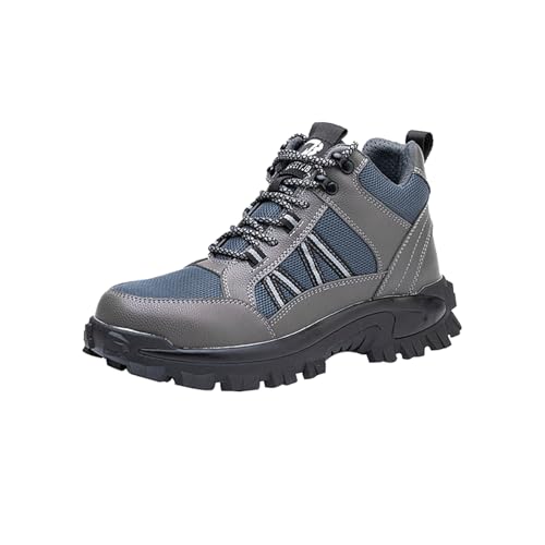 Quiteyan Sicherheitsschuhe Herren Arbeitsschuhe,Arbeitsschuhe Leicht Atmungsaktiv Sportlich Schutzschuhe mit Stahlkappen Sicherheitsschuhe Sneaker,Grey,42 von Quiteyan