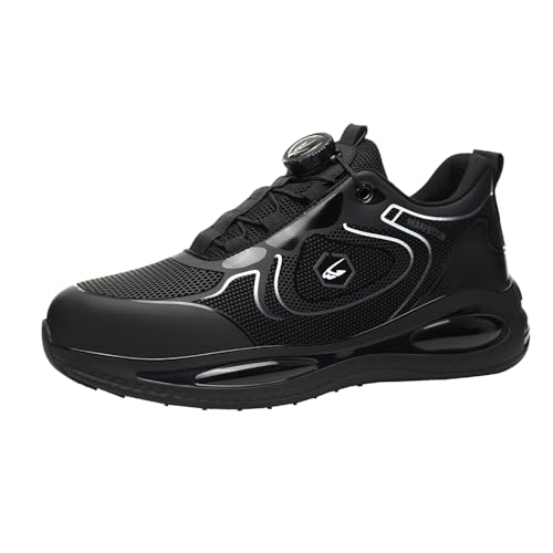 Sicherheitsschuhe Arbeitsschuhe Herren und Damen,Sicherheitstrainer Unisex Stahl Leicht und atmungsaktiv Sport Sneaker für Männer und Frauen Schuhe,Black and White,40 von Quiteyan