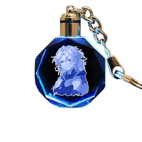 Quniao Anime Spiel Genshin Impact Schlüsselanhänger Spielfigur Albedo Kristallglas Schlüsselanhänger Geschenk Genshin Anime Anhänger Dekoration (A-11) von Quniao
