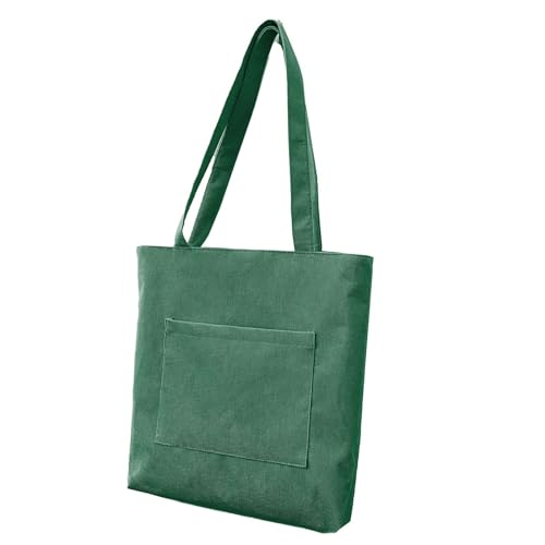 Qurygin Damen-Einkaufstasche aus Cord, Einkaufstasche - Schultertasche mit Reißverschluss für Mädchen - Modische Damen-Hobo-Taschen, Damen-Handgelenktasche für Kosmetik, Handy von Qurygin