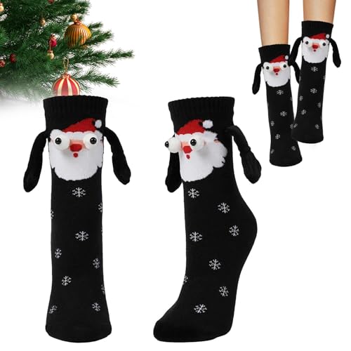 Qurygin Weihnachtssocken in der Hand | Lustige Weihnachts-Magnetsocken halten Hände,Weihnachts-Magnethandsocken, Geschenke für Männer, Frauen, Freunde, Paare von Qurygin