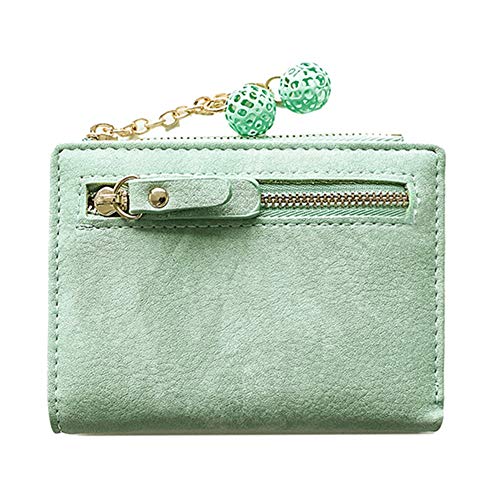 Qutsvosh Damen GeldböRse PU Short Zipper MüNzgeldböRse Multi-Card Slot Kreditkarteninhaber Folding Fashion Cute Female Clutch Grün von Qutsvosh