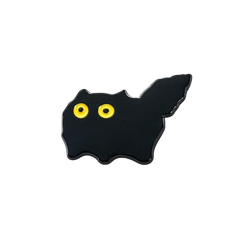 Kawaii Schwarze Katzen Legierung Emaille Pins Cartoon Niedliche Broschen Tasche Revers Abzeichen Tier Kreativ Lustig Schmuck Kleidung Zubehör, a1, einfach von Qxiao