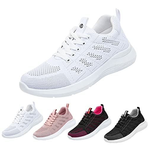 Klassische Tennis-Turnschuhe für Damen, athletische Lauf-Sneaker, Arbeit, Fitnessstudio, Joggen, Trainingsschuhe, hohe Traktionssohle, Wanderschuhe, Netzstoff, atmungsaktiv, leicht, rutschfest, von QzSSbii