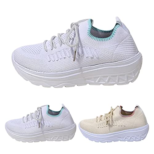 Leichte Damen-Turnschuhe, bequem, Memory-Schaum, Freizeitschuhe, Slipper, dicke Unterseite, Laufschuhe, leichtes Netzgewebe, atmungsaktiv, Joggingschuhe, modische Schnürschuhe, Arbeit, Fitnessstudio, von QzSSbii