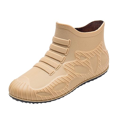 QzSSbii Outdoor-Gartenschuhe, Regenschuhe, Gummischuhe, wadenhoch, Slip, Öl-Kochschuhe, Wanderstiefel, Herren, gelb, 41 1/3 EU von QzSSbii