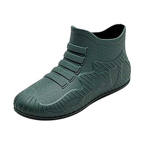 QzSSbii Outdoor-Gartenschuhe, Regenschuhe, Gummischuhe, wadenhoch, Slip, Öl-Kochschuhe, Wanderstiefel, Herren, grün, 38 2/3 EU von QzSSbii