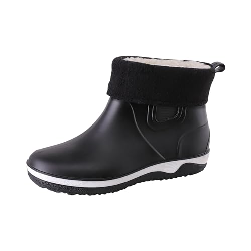 QzSSbii Regenstiefel für Mädchen, Größe 36, kurz auf Stiefel, Wasserknöchel, Outdoor, Mode, Herren, Freizeitschuhe, individuelle Kleidung, Schwarz , 42 1/3 EU von QzSSbii