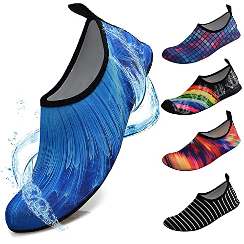 Schwimm-Wasserschuhe für Damen, Sommer, Schwimmschuhe, Aqua, Strand, Surfen, Wasser, Fußschutz, atmungsaktiv, leicht, Yoga-Schuhe, ideal zum Tauchen, Surfen, Kanufahren, Schnorcheln, Outdoor, von QzSSbii