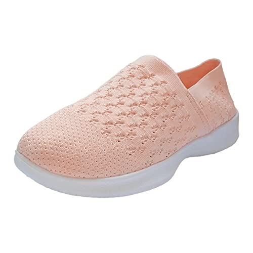 Turnschuhe für Damen, rosa Laufschuhe, Slip-On-Sneaker, freihändige Slip-Ins, Go Walk, Flex-Relish-Sneaker, bequeme Nordic-Walking-Schuhe, atmungsaktives Netzgewebe, Jogging-Turnschuhe, rose, 37.5 EU von QzSSbii