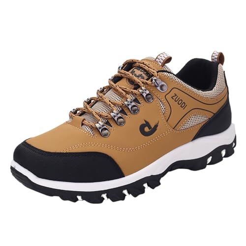 Wanderschuhe Herren Walkingschuhe Fashion Vintage SchnüRschuh Leichte Outdoor Trekkingschuhe rutschfest Dauerhaft Sneaker StoßDäMpfung Und RüCkprall Fitnessschuhe FüR Meisten Gelegenheiten von QzSSbii