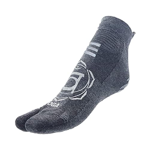 Antirutschsocken Pilates/ Yoga mit rutschfester Gummisohle für Damen Herren Barfuss Zehensocken Schwarz für Fitness Joga Ems rutschfeste Sohle Grip Toe socks, Rutschsocken Stoppersocken Gr. EU 38-41 von R-Evenge