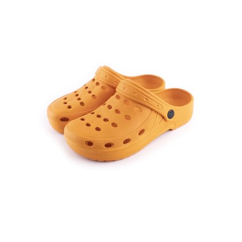 R-ISLAND Clogs Classic Clogs für Damen, EVA, wasserdicht, für Arbeit, Gesundheit, Küche, Pool, Strand usw, orange, 36 EU von R-ISLAND