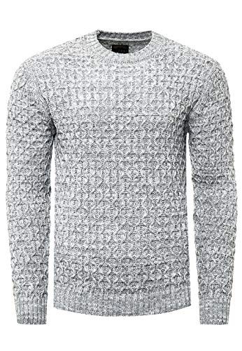 Streetwear Pullover Herren Strick Basic Rundhals Strickpullover Langarm Biker Schlicht Casual 357/365 / 367, Größe:3XL, Knitwear:Grau 367 Streetwear Pullover Herren Strick Basic Rundhals Strickpullover Langarm Biker Schlicht Casual 357/365 / 367, Größe:3XL, Knitwear:Grau 367 von R-Neal