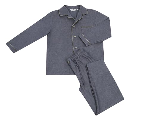 Revise RE-912 Schlafanzug für Herren - Lang - 100% Baumwolle - Pyjama - Grau – Gr. XXL von R Revise