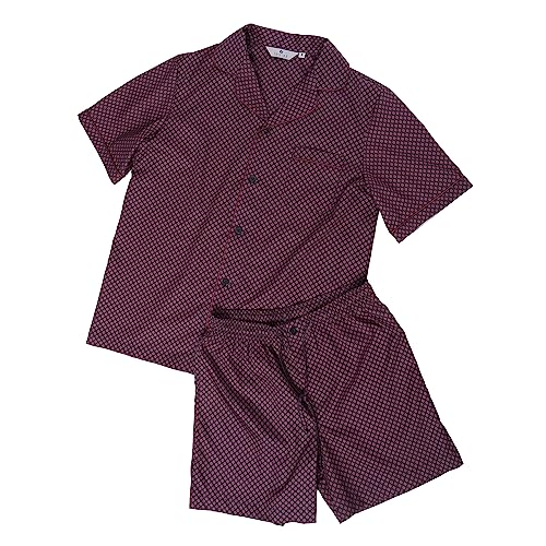 Revise RE-950 Schlafanzug für Herren - Kurz - Kurzer Herrenpyjama - Pyjama – 100% Baumwolle – Dunkelblau/Rot C7– Gr. XL von R Revise