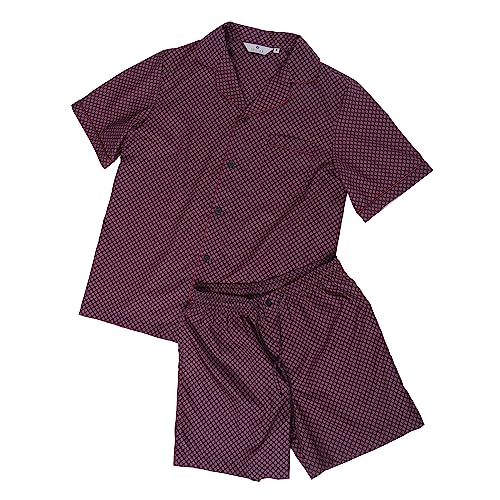 Revise RE-950 Schlafanzug für Herren - Kurz - Kurzer Herrenpyjama - Pyjama – 100% Baumwolle – Dunkelblau/Rot C7– Gr. 3XL von R Revise