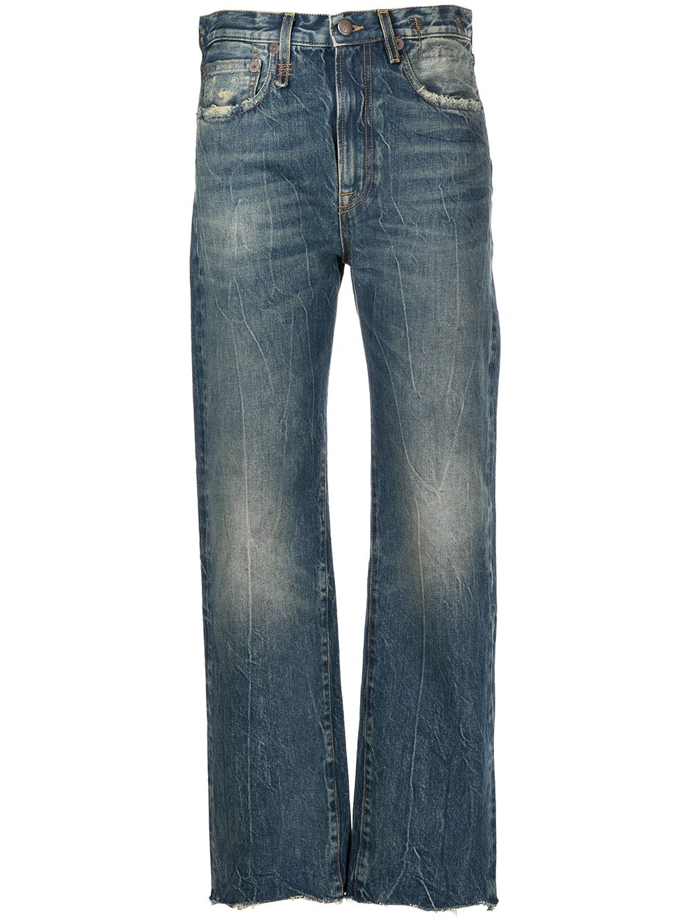 R13 Gerade Dirty Kelly Jeans - Blau von R13