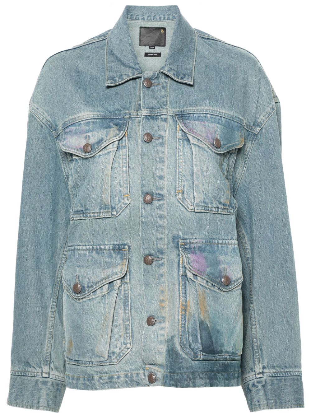 R13 Trucker Jeansjacke im Oversized-Look - Blau von R13