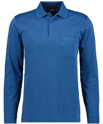 RAGMAN Herren Long & Tall Softknit-Polo mit Brusttasche, Langarm LT, Blau-Melange-765 von RAGMAN