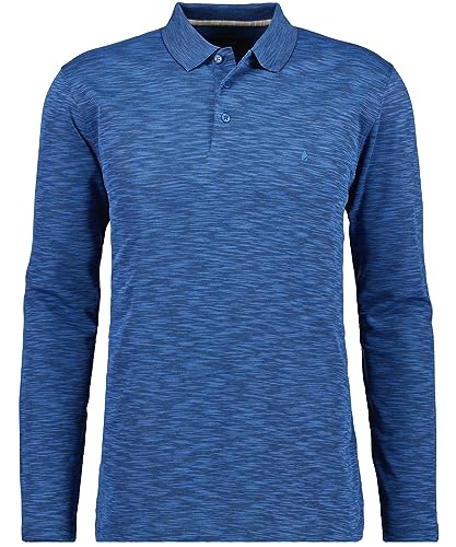 RAGMAN Herren Poloshirt Langarm Softknit 3XL, Blau-Melange-765 von RAGMAN