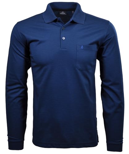 RAGMAN Herren Softknit-Polo Fineliner, Langarm S, Dunkelblau-793 von RAGMAN