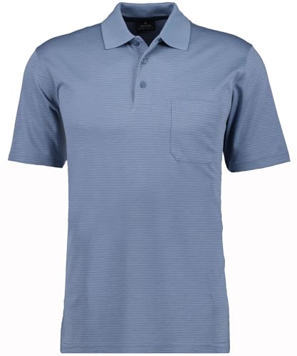 RAGMAN Herren Softknit-Polo fein gestreift XXL, Blau-717 von RAGMAN