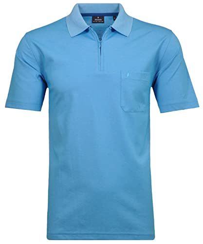 RAGMAN Herren Softknit-Poloshirt mit Zip S, Ibiza Blau-742 von RAGMAN